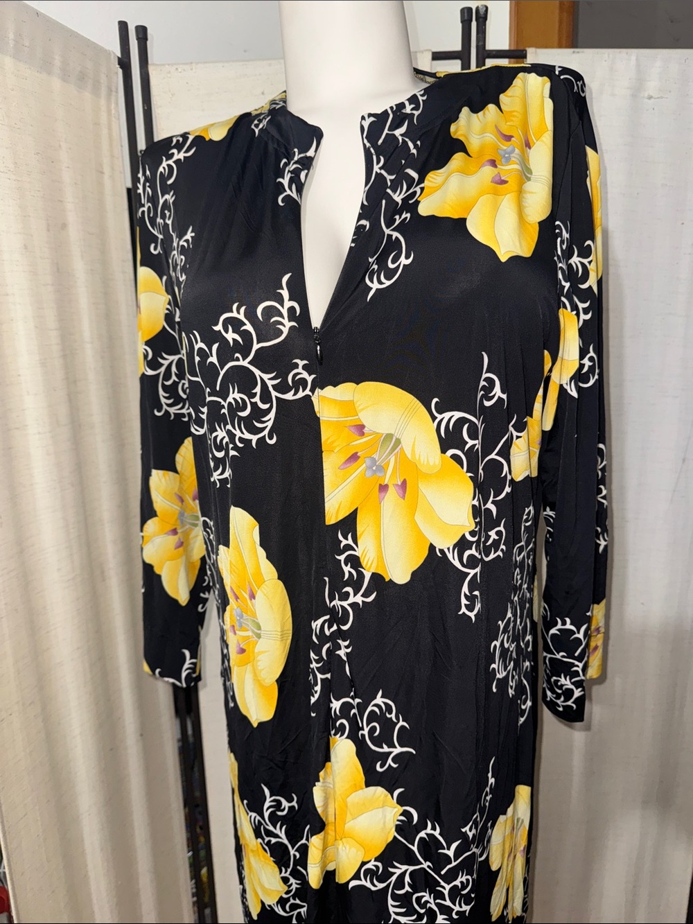 Vintage Theresa Rossette Couture Zip Front Robe SILKY Nylon